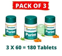 Himalaya PURIM Tabs per il supporto della salute della pelle 3 scatole 60 sch...