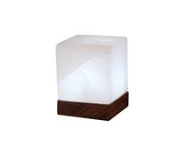 Himalaya Salt Dreams - Cristallo di sale illuminato Cubo, con base in legno, con USB LED elettrico, per computer e laptop, sale, bianco, 7 x 7 x 9 cm, 2 unità