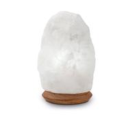 Himalaya Salt Dreams - Illuminato con Sale Cristallo USB Rock White Line con Base in Legno, Incluso USB LED Elettrico, per Computer e Laptop