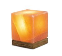 Himalaya Salt Dreams - Illuminato con Sale cubo di Cristallo con Base in Legno, con Materiale Elettrico e Speciale della Lampadina (E14)