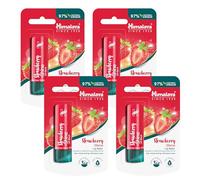 Himalaya Strawberry Shine Lip Balm with Strawberry Seed Oil, Repairs Dry and Chapped Lips, with a Hint of a Color, Boosts Hydration, Contains Nourishment of Vitamins and Minerals- 4.5g (Pack of 4)