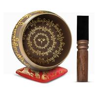 Himalayan Bazaar - Set di campane tibetane, facili da suonare, autentiche, fatte a mano, per meditazione, suono dei 7 chakra, guarigione (nero e rosso)