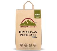 Himalayan Chef Sale rosa dell'Himalaya, sacchetto a grana fine da 2,3 kg, kosher e vegano, 100% cristallo gourmet naturale e puro, contiene 84 minerali