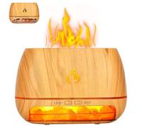 Himalayan Sale Lamp Diffusore 3 in 1 200 ml Diffusore Essenziale Essenziale Simulazione Fiamma Umidificatore Colorful Light Mistria Aroma a legna per ufficio Sale dell'Himalaya