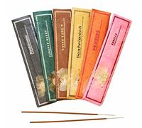 Himalayan Selection Set di bastoncini di incenso, 6 x 15 pezzi, realizzati a mano in Nepal, bastoncini profumati senza sostanze chimiche, 100% naturali e biologici