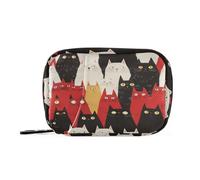 Himalayancats Cartoon divertente rosso nero bianco e nero borse medicinali da donna con scomparti staccabili, organizzatore settimanale di pillole per borsa