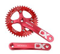 HIMALO Guarnitura MTB 104BCD Guarnitura Conica Quadrata Mountain Bike 170mm Set Pedivelle in Lega di Alluminio 32/34/36/38/40/42T Corona 8/9/10/11 velocità (Color : Rot, Size : 32T)