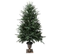 himaly Alberi di Natale Artificiali Verde 120 cm, 2 Tipi di Foglie di Pino, 320 Punte, Foglie di Albero di Natale in PVC/PE da 4 Piedi con Base retrò per Decorazioni Natalizia