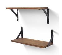 himaly Set di 2 mensole in legno rustico, mensole decorative da parete, mensole a libro per mensole a vite, 43,2 cm