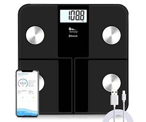 Himaly USB Carga Bilancia Pesa Persona Digitale Bilancia Pesapersone Impedenziometrica Professionale Elettronica, Compatibile con Bluetooth, Peso di 180 kg per IOS e Android