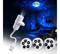 Himank Luce notturna con proiettore Galaxy, USB Plug and Play, portatile, 5D, luce notturna olografica con luminosità regolabile, 360 mini luci stellate con 15 pellicole per tutti gli scenari