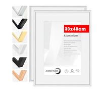 HIMEETIME® 2x Cornice 30x40 cm in metallo argento e alluminio, adatta per documenti 30x40 cm, quadri e foto.