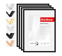 HIMEETIME® 4x Cornice 30x40 cm nero in metallo e alluminio - per documenti, collage grande, quadri e foto - decorazione da parete