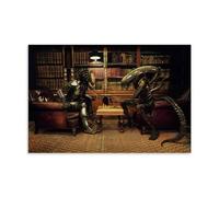 HIMGZXGWQ Alien Vs. Predator Movie Funny Chess, poster decorativo da parete, per soggiorno, camera da letto, decorazione moderna per camera da letto, 20 x 30 cm
