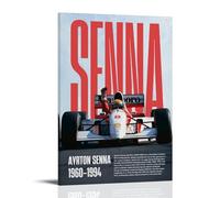 HIMGZXGWQ Ayrton Senna Poster decorativo da parete, per soggiorno, camera da letto, decorazione moderna per camera da letto, 60 x 90 cm