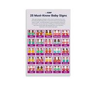 HIMGZXGWQ Baby Sign Language Basics, poster decorativo da parete, per soggiorno, camera da letto, decorazione moderna per camera da letto, 20 x 30 cm