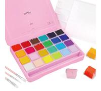 HIMI Gouache Set 24 Colori 30 ml Kit di Pittura a Guazzo con Pennelli Non Tossici Unico di Tazza di Gelatina Portatile Colori Gouache con Tavolozza per Artisti Studente