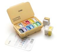 HIMI Set di 12 colori a guazzo, 12 ml, design a forma di tazza di gelatina, da viaggio, a guazzo, non tossica, per tela e carta, forniture artistiche