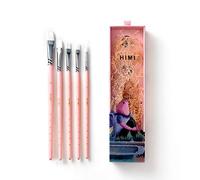 HIMI Set di pennelli a guazzo 5 pezzi per pittura a guazzo ad olio acrilico per viso e corpo, bel regalo per hobbisti, bambini e adulti (rosa, pennelli)