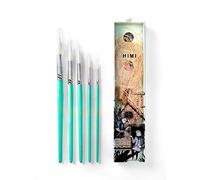 HIMI Set di pennelli a guazzo/Acquerello, 5 Pezzi per Pittura a guazzo ad Olio Acrilico per Viso e Corpo, Bel Regalo, per hobbisti, Bambini e Adulti (Verde, Pennello per Acquerello)