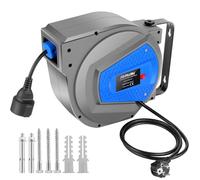 Himimi Avvolgicavo automatico 15 m + 1 m | 180° montaggio a parete | Automatic Cable Reel 1500 W ~ 3000 W | Adatto per esterni, garage, campeggio, protezione da sovraccarico