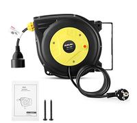 Himimi Avvolgicavo elettrico automatico professionale, 10 m+3 m| prolunga retrattile| 1250 W ~ 2000 W| Rotazione di 180°| per interni ed esterni