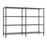 Himimi Scaffale a 4 ripiani, Robusta rastrelliera metallica per lo stoccaggio, Altezza regolabile, Scaffale in filo metallico con piedini livellanti, Unità di scaffalatura180x45x152cm, Nero