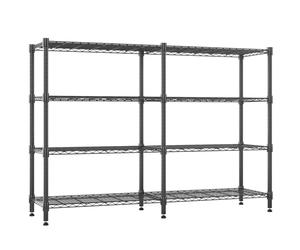 Himimi Scaffale a 4 ripiani, Robusta rastrelliera metallica per lo stoccaggio, Altezza regolabile, Scaffale in filo metallico con piedini livellanti, Unità di scaffalatura180x45x152cm, Nero