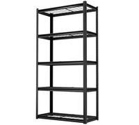Himimi Scaffale Metallico 5 Ripiani 1000 kg Scaffale di Stoccaggio Robusto con Ripiani Regolabili in Altezza Scaffale Aperto per Cantina Garage Magazzino Cucina Scaffale 90x40x182 cm Nero