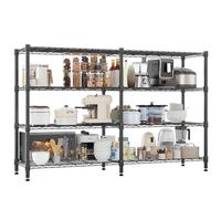 Himimi Scaffali di Stoccaggio a 4 Livelli Scaffale Pesante per Garage Scaffale in Filo Regolabile in Altezza Scaffale in Metallo per Stoccaggio Scaffali per Dispensa, 180L*45P*152Hcm Nero