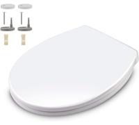 HIMIMI - Sedile WC Copriwater Universale, Chiusura Ammortizzata Tavoletta WC con Sgancio Rapido, Facile da Pulire, Toilet Seat Bagno in Plastica Antibatterico Bianco O Forma (440 x 375 x 54 mm)