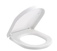 Himimi Tavoletta WC, Chiusura Ammortizzata Copriwater Universali con Sgancio Rapido, Sedile WC Rapido Montaggio, Copriwater Plastica Antibatterico Bianco, D Forma (450 x 361 x 53 mm)