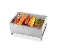 Himissy Graticola, Barbecue Portatile a Carbonella, Griglia Barbecue, Griglia per Barbecue, Fornacella a Carbone, Barbecue da Tavolo per Giardino, Terrazza, Campeggio, Picnic, Include Guanti da BBQ