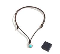 himka Collana Girocollo In Pelle Turchese Boho, Gioielli Con Pendente A Strati Di Pietre Preziose Per Donne, Collana Con Colletto Per Costumi In Stile Occidentale