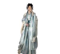 HIMKSRE Camicia a maniche larghe stampata da donna in stile Hanfu cinese, abito da fata di carnevale e cosplay(Green,XL)