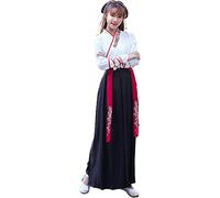 HIMKSRE Costume tradizionale cinese antico retrò da donna, abito Hanfu, abito Tang, gonna da donna, kimono da Kung Fu for cosplay(C-women,L)