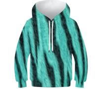 HIMKSRE Felpe con Cappuccio e Stampa 3D for Ragazzi e Ragazze, con Motivo Animali, Casual, a Maniche Lunghe, con Stampa Leopardata e Tasca, Taglia 13-15 Anni(Animal Pattern,110)