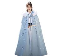 HIMKSRE Mantella in velluto spesso autunno e inverno, stile Hanfu, originale, for uomo, tradizionale cinese(Blue)