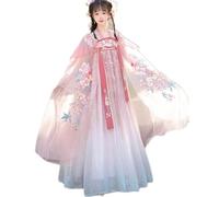 HIMKSRE Set di abiti Hanfu cinesi per donna - Costume tradizionale da fata con abito ricamato, gonna sfumata, top interno da principessa antica, Qixiong Ruqun abito tubino della dinastia Tang(L)
