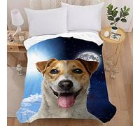 Himlaya Coperta in Flanella Leggera Calore Morbida Super con Stampa Cucciolo Sorridente, Coperte per Divano, per Letto Single/Matrimoniale, per Tutte Le Stagioni (130x100cm,Jack Russell Terrier)