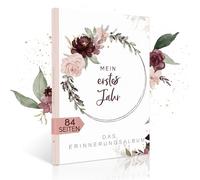 HIMMEL.HERZ.PAPIER Album fotografico per bambini, formato DIN A4, regalo per ragazze e ragazzi, per la nascita, il mio primo anno, colore: Bordeaux