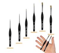 Himmlfel Pennelli Miniature,6 Fine pennelli per pittura con manico corto per warhammer,Miniatura,Modellismo,Figurina,Citadel,Tamiya (Nero, Maniglia a triangolo)