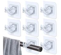 HIMOMO 8 Pezzi Ganci per Tende Senza Bucare Ganci, Ganci Adesivi Trasparenti in PVC, Supporti Autoadesivi per Tenda da Interno ed Esterno, Porta e Finestra