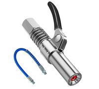 HIMOMO G Grasso Pistola Accoppiatore, Accoppiatore Ingrassatore con Tubo Acciaio da 30cm Ingrassatore Professionale Pneumatico per Tutti Pressa per Grasso