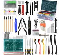 HIMOMO Kit di 154 strumenti USB per stampante 3D, set di strumenti multifunzione per stampa 3D, include pinze, pinzette, lime, punte da trapano e righelli, accessori per stampanti 3D per la pulizia