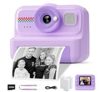 HiMont Macchina Fotografica Bambini Istantanea HD/1080P con Scheda da 32 GB e 2 Rotoli di Carta da Stampa, Regalo per Bambini e Ragazzi da 3-14