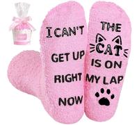 Himozoo Calzini divertenti da donna con confezione regalo con cupcake "If You Can Read This Bring Me Some Wine" - Novità calzini pelosi per moglie, regali di compleanno per donne, Gatto carino, Taglia