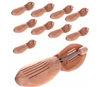 HIMRY® 10 Paia | Tendiscarpe in Legno Naturale Unisex, Alberi di Scarpe con Molla a Spirale, Forma per Calzature, Allarga Scarpe di Vero Legno, Taglia 45 - Taglia 46, KXB6001-10x-45