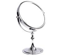 HIMRY® Doppio Specchio da Trucco/Specchio cosmetico, 8 inch, Girevole a 360 °. 2 Specchio: Normale e 7 - Ingrandimento, Ø 17,5 cm, Cromato, KXD3105 - 7 X