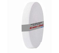HIMRY KX_TKB5006-White Elastico Piatto, Poliestere, Bianco, 40m x 25mm, 40 unità